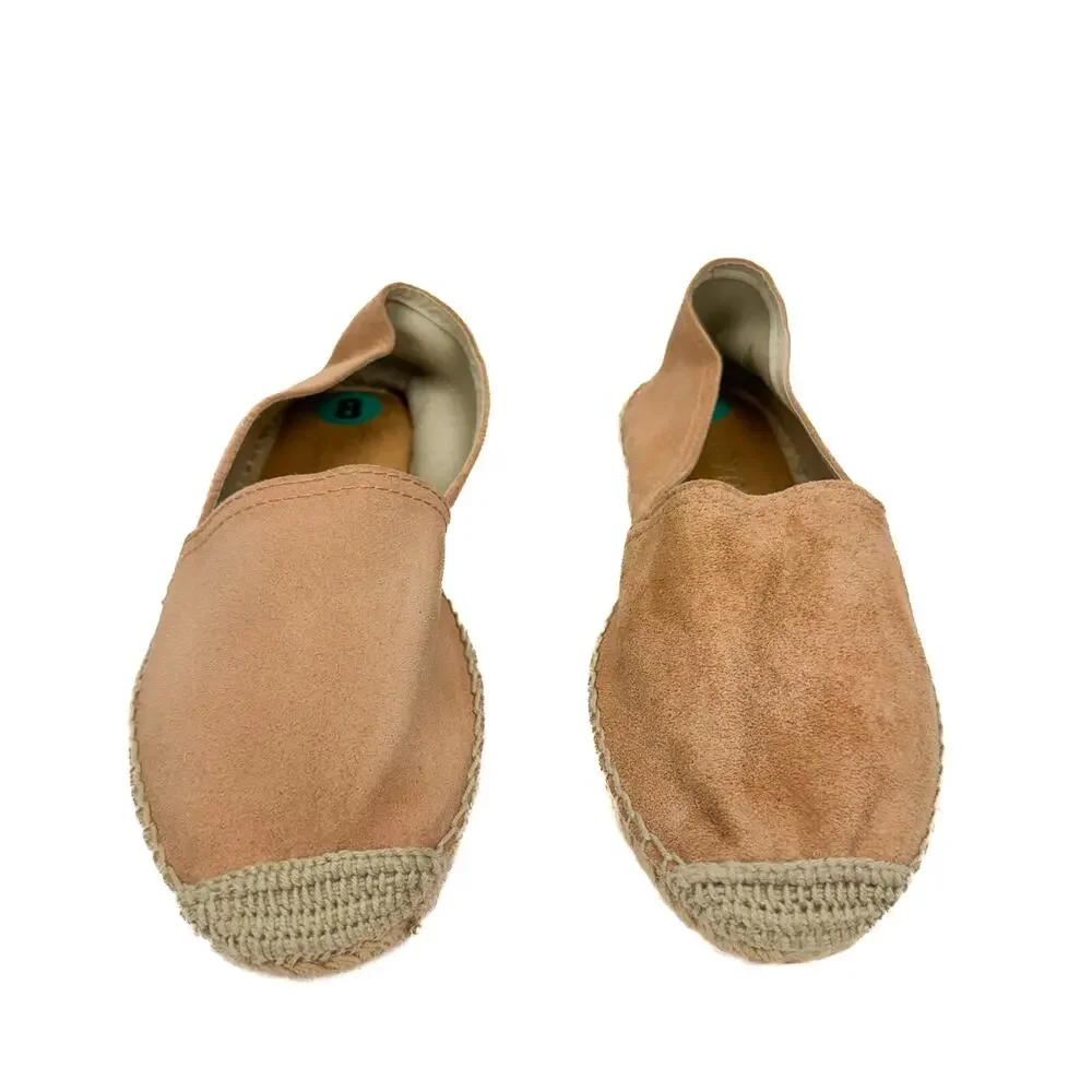 maypol Pink Suede Leather Espadrille Flats Sz‎ 8 Lightweight Soft Comfort Boho